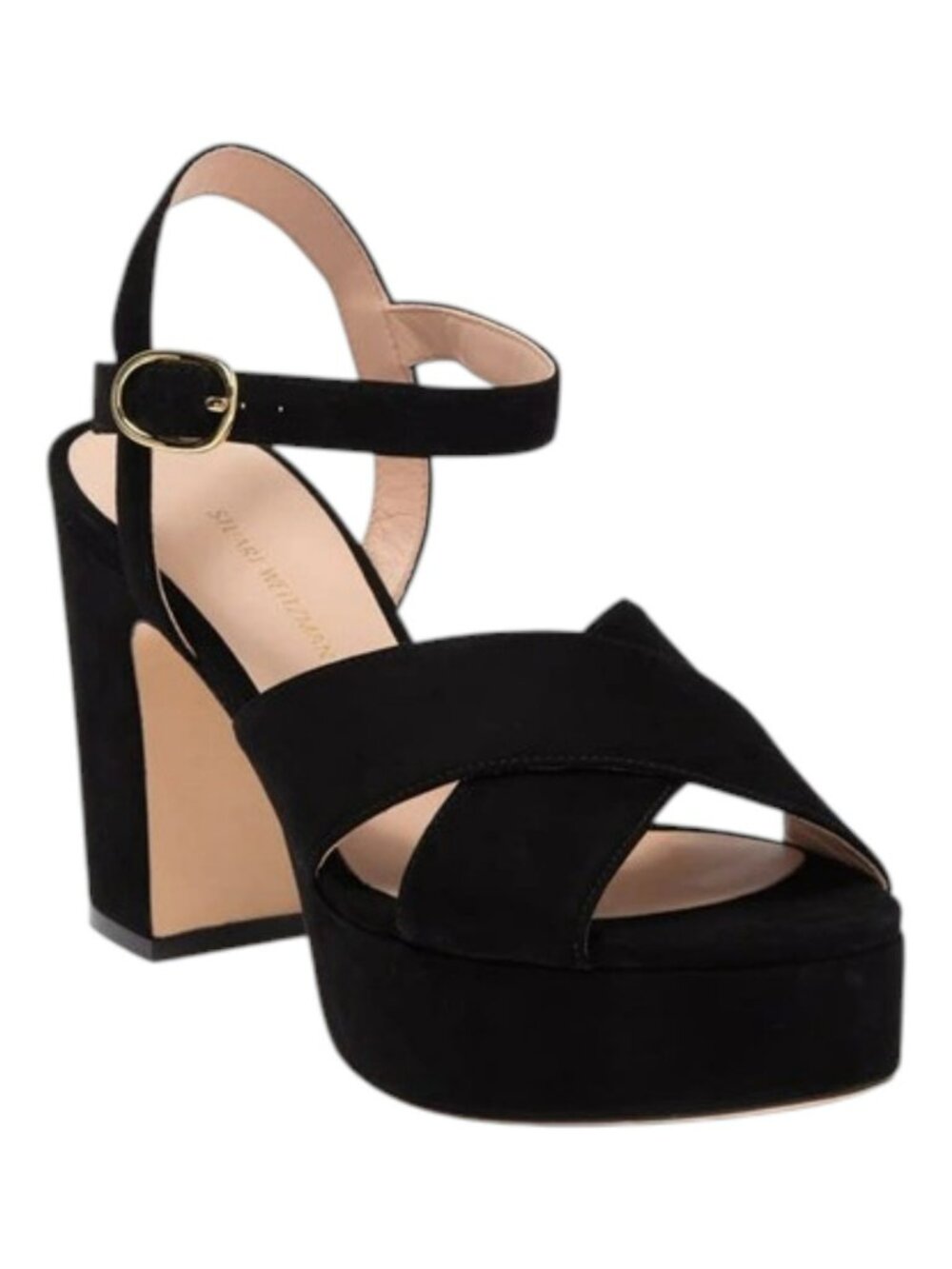 Stuart Weitzman Kassidy Cross Platform Sandals Black Size 38.5 / US 8